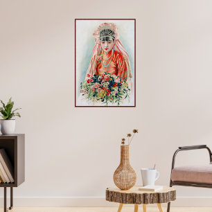 Póster Novia de rojo en una boda china en Shanghai