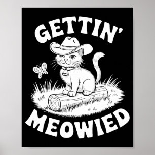 Póster Novia Divertida Obteniendo Meowied Meowdy Compañer