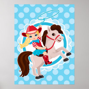 Póster Novia en caballo - Rodeo rubio