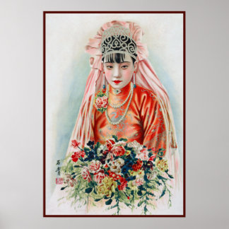Póster Novia en el Shanghai chino rojo Yuefenpai