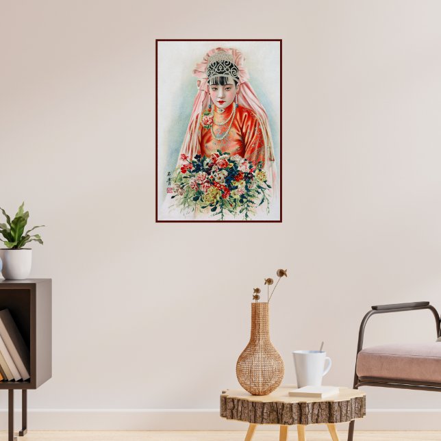 Póster Novia en rojo a Boda chino en Shanghai (Salón 3)