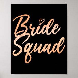 Póster Novia Escuadrón de Bachelorette Bridesmaid Bridal 
