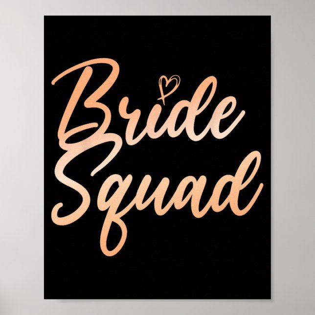 Póster Novia Escuadrón de Bachelorette Bridesmaid Bridal  (Frente)