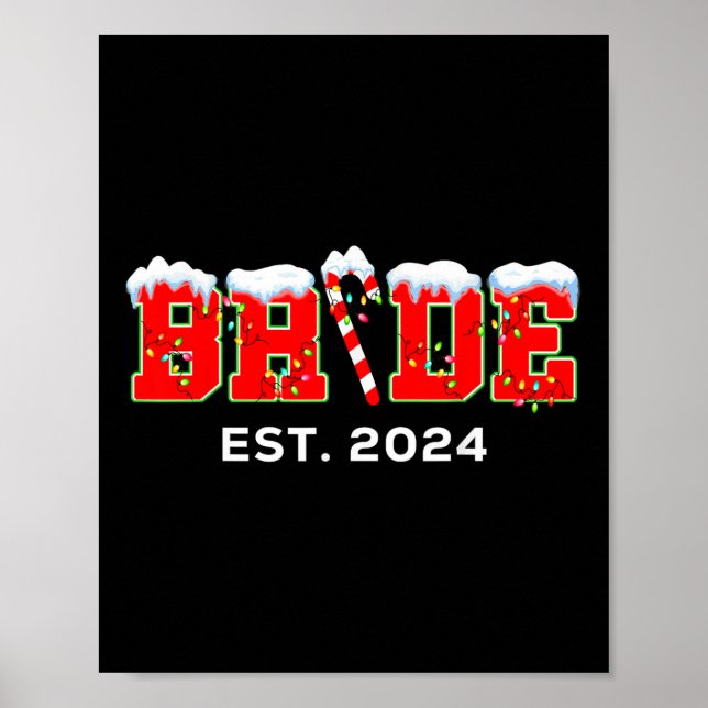 Póster Novia Groom Acaba De Casarse Con La Cristiandad De (Frente)