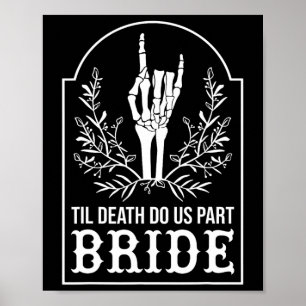 Póster Novia Groom Skeleton Parejas Coincidiendo Boda