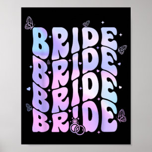 Póster Novia I Do Crew Retro Groovy Bachelorette Party