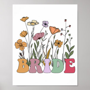 Póster Novia I Do Crew Retro Groovy Bachelorette Party 1