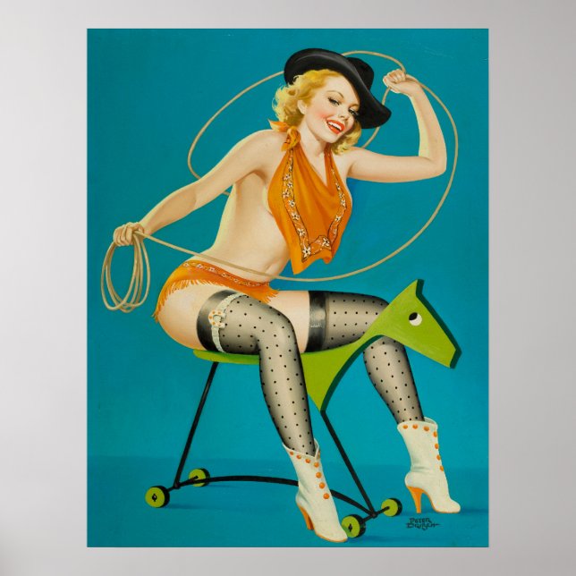 Póster Novia montando el alfiler de caballo (Frente)
