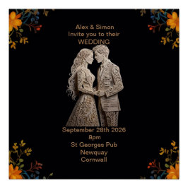 Póster Novia & Novio Royal Classic