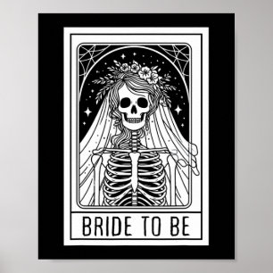 Póster Novia Para Ser El Skeleton Gótico Tarjeta Tarot Ba