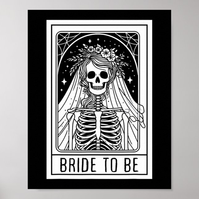 Póster Novia Para Ser El Skeleton Gótico Tarjeta Tarot Ba (Frente)