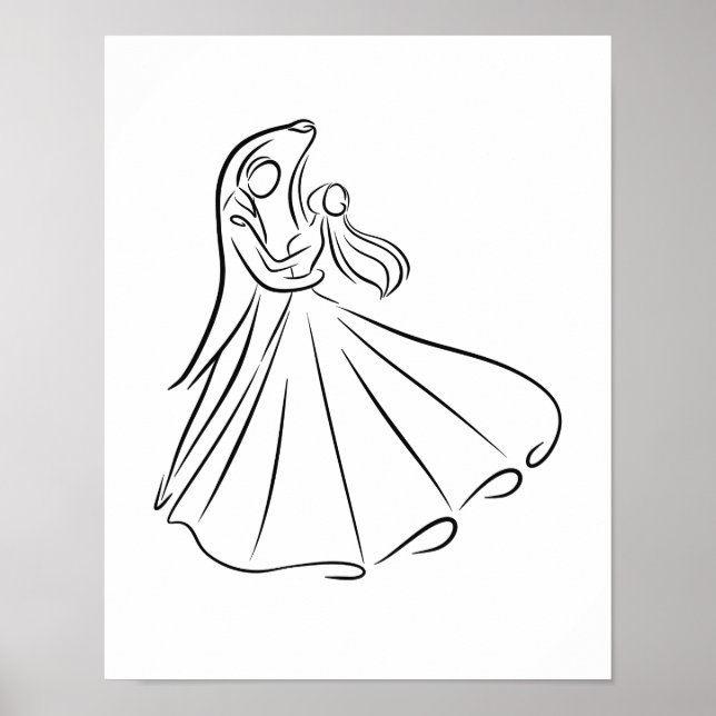 Póster "Novia y Boda de Groom Primera Línea de Baile (Frente)