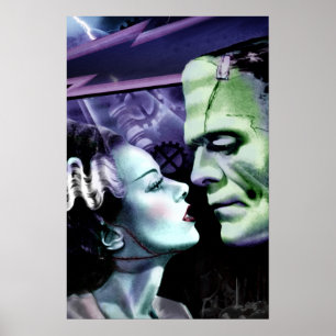 Póster Novia y Frankie: Monstruos enamorados Clásico Horr