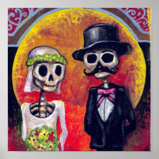 Póster Novia y Groom bigotudo