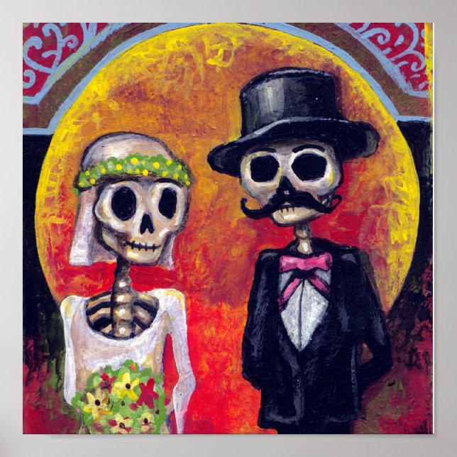 Póster Novia y Groom bigotudo (Frente)