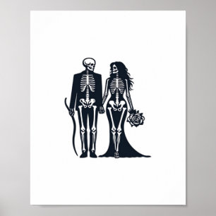 Póster Novia y Groom del Skeleton gótico - Hasta que la m