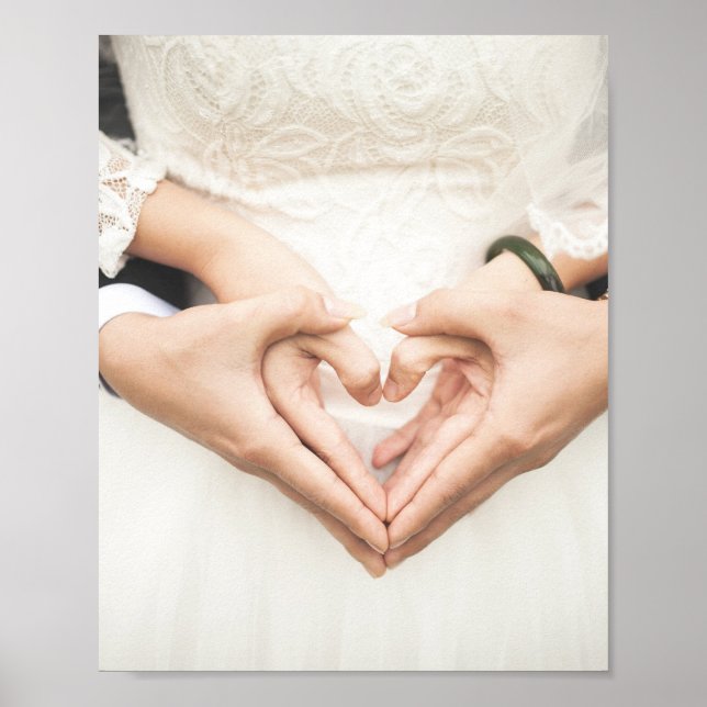 Póster Novia y Groom sosteniendo manos (Frente)