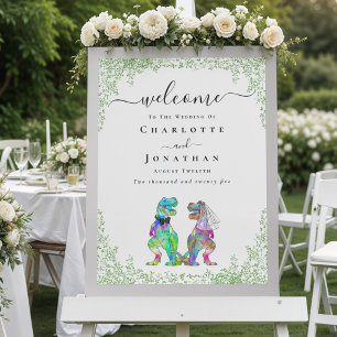 Póster Novia y Novio Dinosaurio Bienvenida de Boda Person