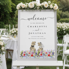 Póster Novia y Novio Dinosaurio Bodas Personalizadas de B