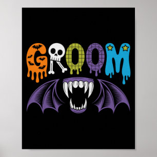 Póster Novia y Novio Espeluznantes Boda de Halloween Amor