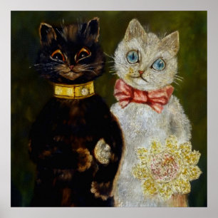 Póster “Novia y Novio” por Louis Wain