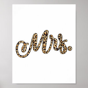 Póster Novias mujeres novias Sra. Leopard Print Boda Matc
