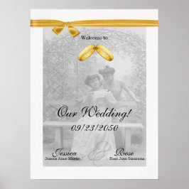 Póster Novias viejas bienvenidas a nuestro Boda