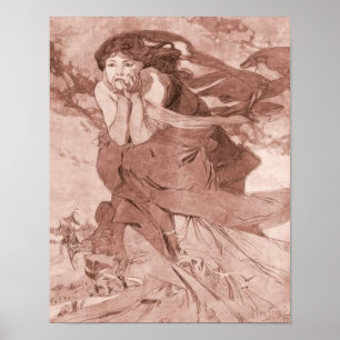 Póster Noviembre Art Nouveau Alphonse Mucha