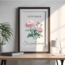 Noviembre Mes de Nacimiento Chrysanthemum Floral