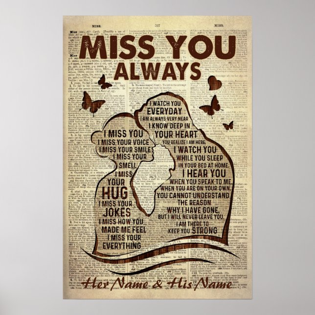 Póster Novio/Esposo En El Cielo Te Extraña Siempre (Frente)