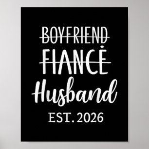 Póster Novio Fiancé Husband 2026 Para Boda Y Hueso