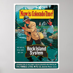 Póster Now Is Colorado Time Rock Island System Railroad