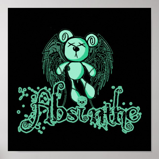 Póster NOXIOUS TEDDY - Absinthe The Green Fairy (Frente)