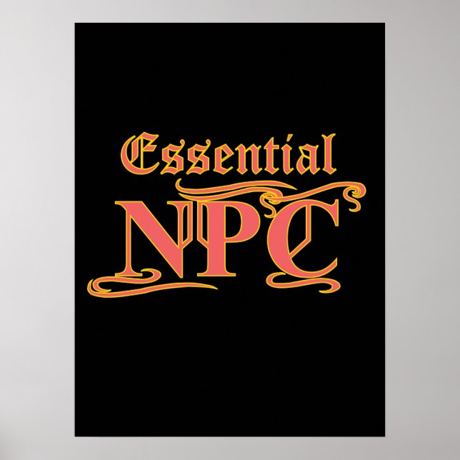 Póster NPC esencial No maim Rob ni matar RPG divertidos (Frente)