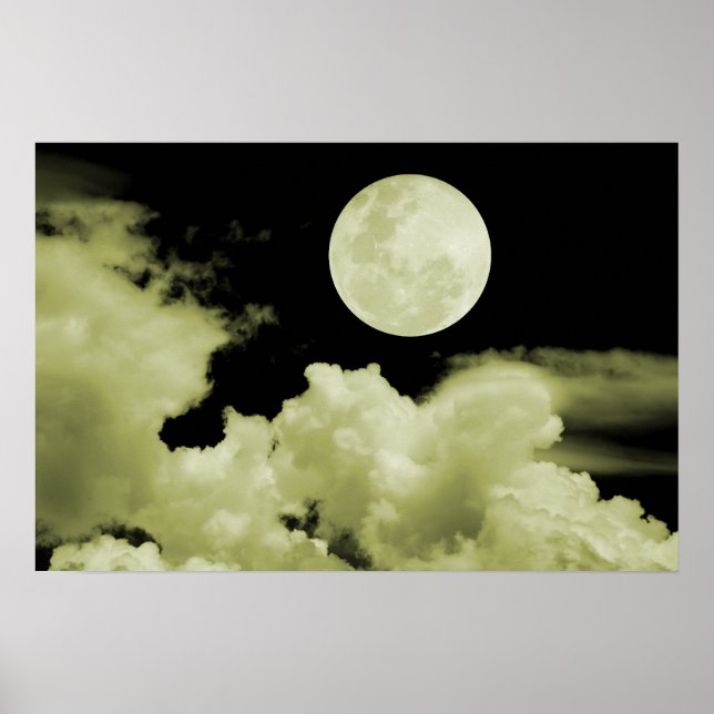 PÓSTER NUBE AMARILLA DE LA LUNA COMPLETA (Frente)