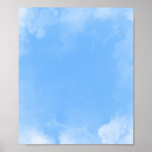 Póster Nube blanca sobre fondo azul del cielo