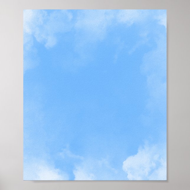 Póster Nube blanca sobre fondo azul del cielo (Frente)