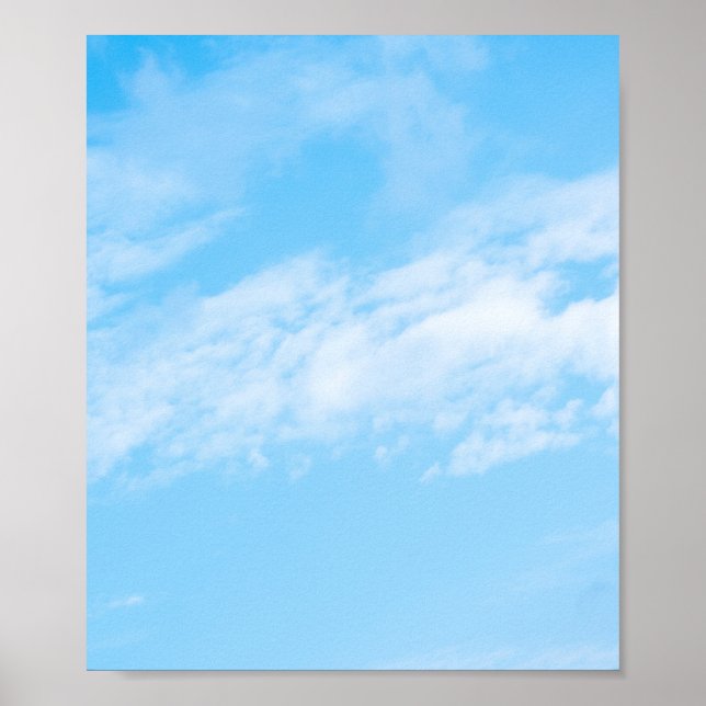 Póster Nube blanca sobre fondo azul del cielo (Frente)