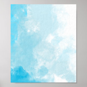 Póster Nube blanca sobre fondo azul del cielo