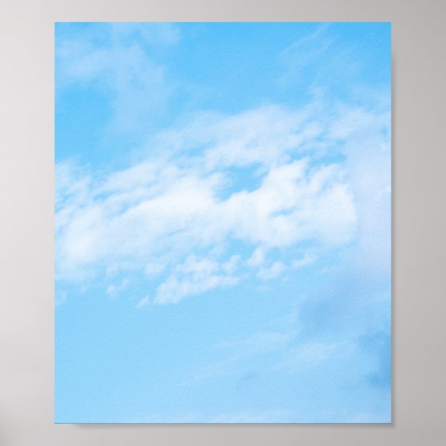 Póster Nube blanca sobre fondo azul del cielo (Frente)