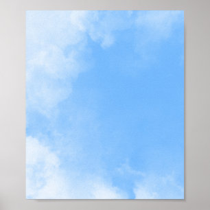 Póster Nube blanca sobre fondo azul del cielo