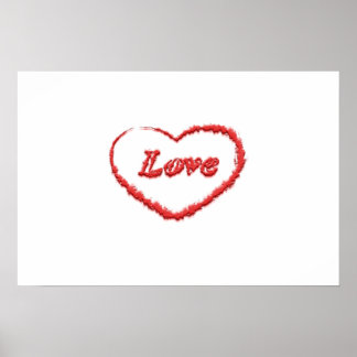 Póster Nube de corazón de amor