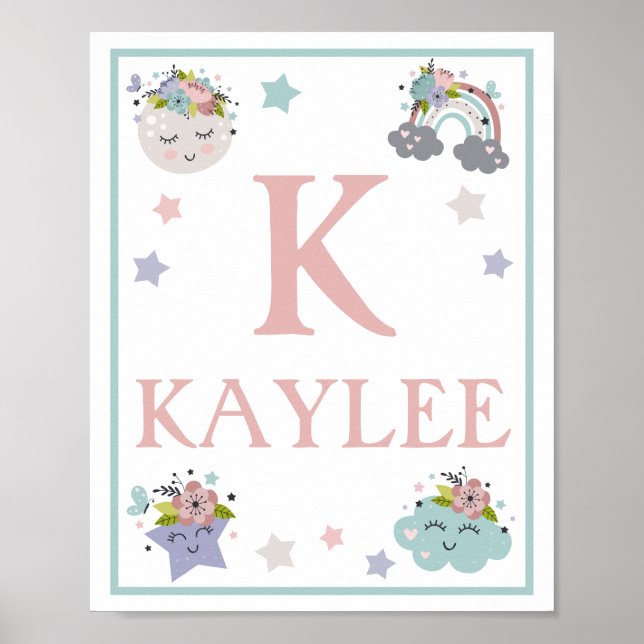 Póster Nube de globos de aire caliente, arcoiris, juego d (Frente)