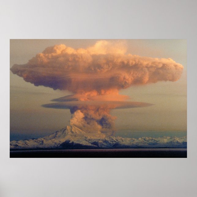 Póster Nube de hongos Plume de la erupción del Monte Redu (Frente)