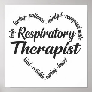 Póster Nube de Palabra Cardíaca Terapéutica Respiratoria