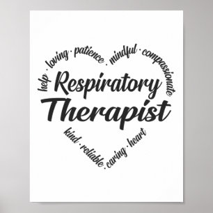 Póster Nube de Palabra Cardíaca Terapéutica Respiratoria