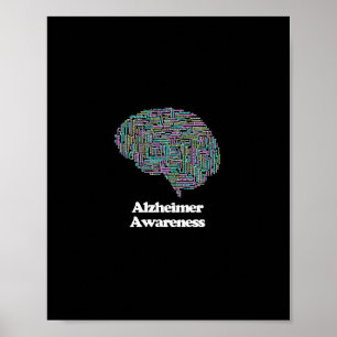 Póster Nube de palabras de demencia cerebral de concienci