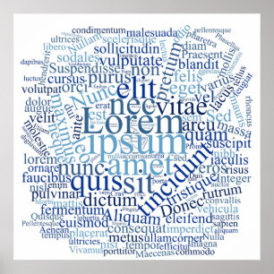 Póster Nube de palabras de Lorem Ipsum - versión azul