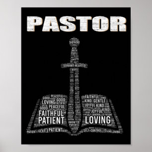 Póster Nube de palabras del ministro cristiano Iglesia Pa