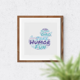 Póster Nube de palabras humorísticas.
